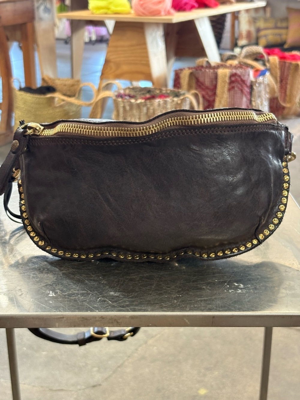 Campomaggi Leather Demi-Lune Bag in Brown